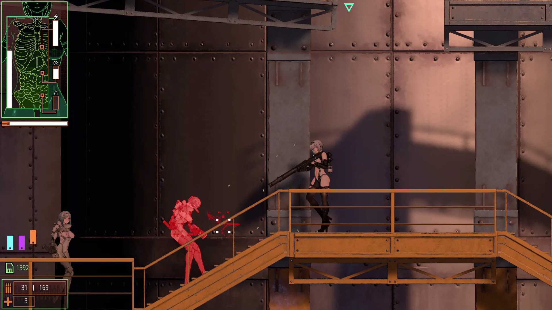 青色大脑游戏截图 - 实验室走廊